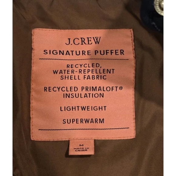 J. Crew Signature Puffer Vest Women's Medium Black Quilted Snap Pockets - Picture 6 of 9